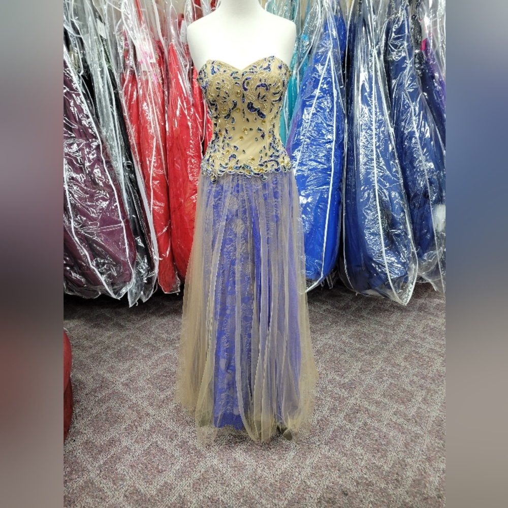 PARTY TIME FORMALS ROYAL BLUE 0 PROM DRESS